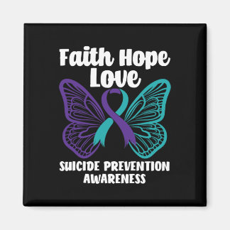 Faith Hope Love Butterfly Suicide Prevention Aware Magnet