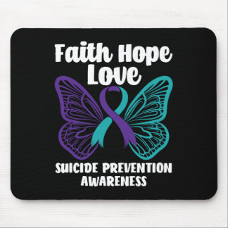 Faith Hope Love Butterfly Suicide Prevention Aware Mouse Mat
