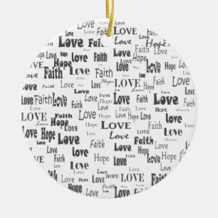 Faith Hope Love Ceramic Tree Decoration