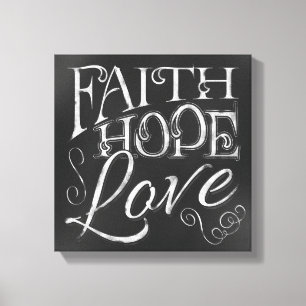 Faith, Hope, Love Chalkboard Canvas Print