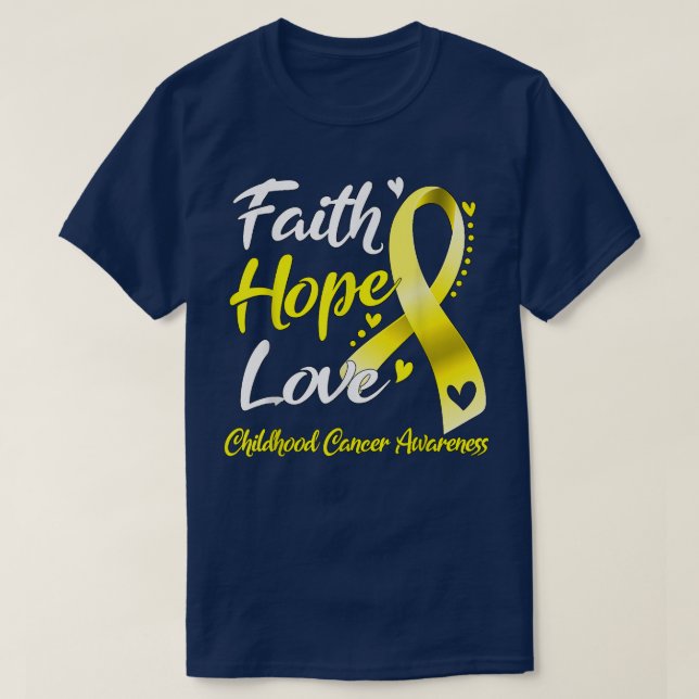 Faith Hope Love Childhood Cancer Awareness1654 T-Shirt (Design Front)