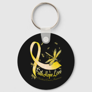 Faith Hope Love Childhood Cancer Awareness Dragonf Key Ring