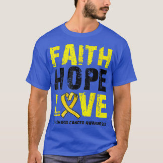 Faith Hope Love Childhood Cancer Awareness Gold Ri T-Shirt