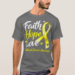 Faith Hope Love Childhood Cancer Awareness Ribbon T-Shirt