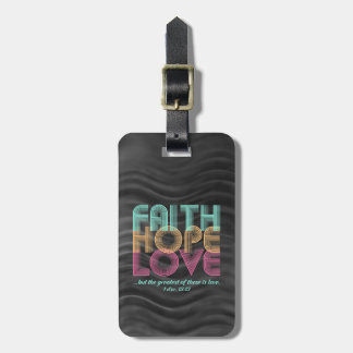 Faith Hope Love Christian Bible Verse Retro Luggage Tag