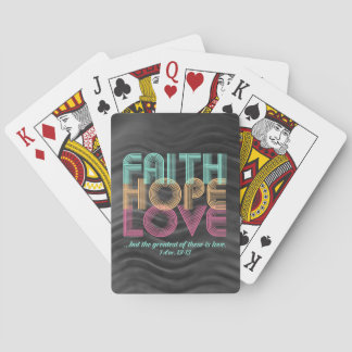 Faith Hope Love Christian Bible Verse Retro Playing Cards