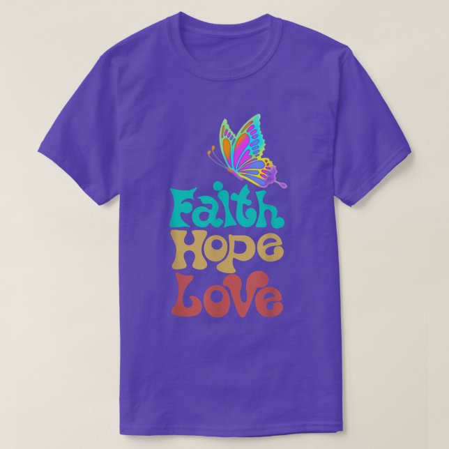 faith hope love Christian Faith butterfly women's  T-Shirt (Design Front)