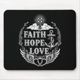 Faith Hope Love Christian Insrational 1 Corinthian Mouse Mat