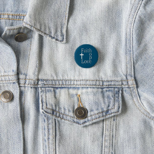 "Faith Hope Love" Christian Quote 3 Cm Round Badge