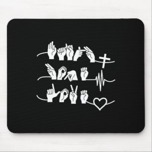 Faith Hope Love - Christian Religion Heartbeat Cro Mouse Mat