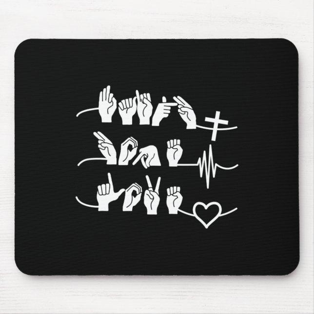 Faith Hope Love - Christian Religion Heartbeat Cro Mouse Mat (Front)