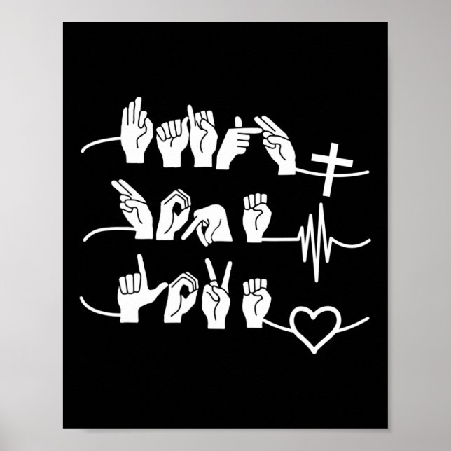 Faith Hope Love - Christian Religion Heartbeat Cro Poster (Front)