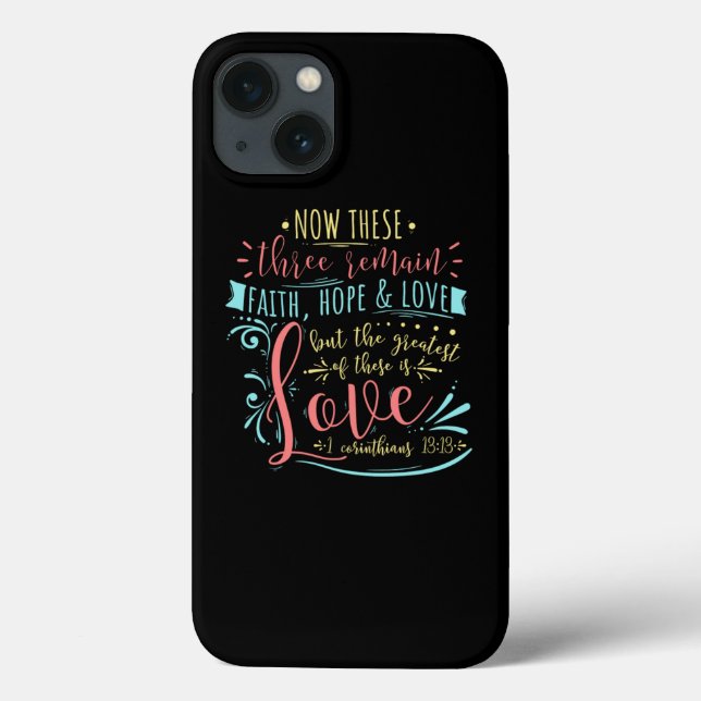 Faith Hope Love Christian Scripture Lettering  Case-Mate iPhone Case (Back)
