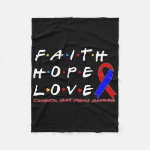 Faith Hope Love Congenital Heart Disease Awareness Fleece Blanket