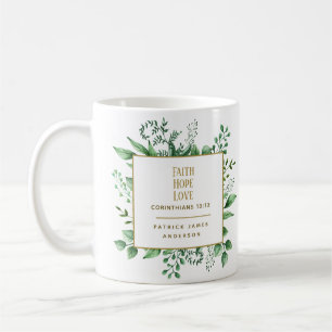 Faith Hope Love Corinthians 13:13 Custom Name Coffee Mug