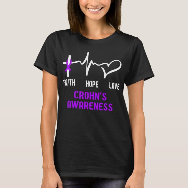 Faith Hope Love Crohn's Disease Awareness T-Shirt (Front)