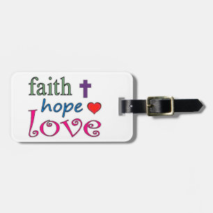 Faith Hope Love Cross Heart Luggage Tag