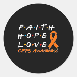 Faith Hope Love Crps Awareness 1  Classic Round Sticker