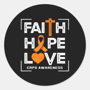 Faith Hope Love Crps Awareness Classic Round Sticker
