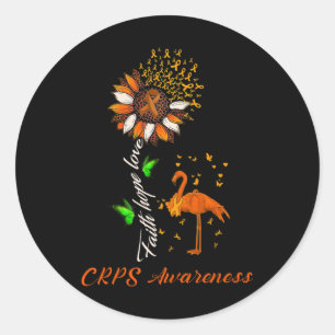 Faith Hope Love Crps Awareness Month Warrior Orang Classic Round Sticker