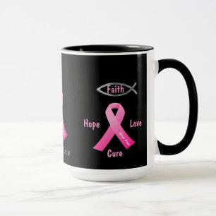 Faith Hope Love Cure gotGod316.com Pink Ribbon Mug