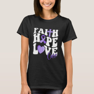 Faith Hope Love Cure Puple Ribbon Rett Syndrome Wa T-Shirt