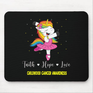 Faith Hope Love Dandelion Childhood Cancer Awarene Mouse Mat