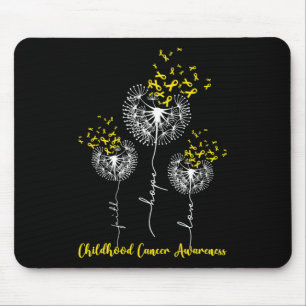 Faith Hope Love Dandelion Childhood Cancer Awarene Mouse Mat
