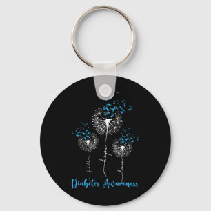 Faith Hope Love Dandelion Flower Diabetes Awarenes Key Ring