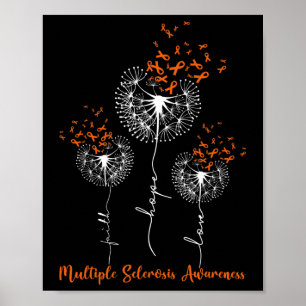 Faith Hope Love Dandelion Multiple Sclerosis Aware Poster