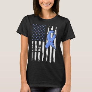 Faith Hope Love Diabetes Awareness American Flag T-Shirt
