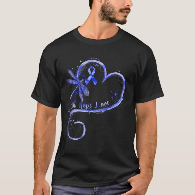 Faith Hope Love Diabetes Awareness Dragonfly T-Shirt (Front)