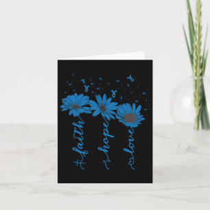 Faith Hope Love Diabetes Awareness Month Blue Ribb Card