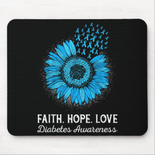Faith Hope Love Diabetes Awareness Mouse Mat
