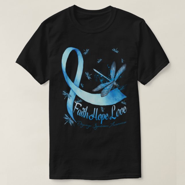 Faith Hope Love Digeorge Syndrome Awareness Dragon T-Shirt (Design Front)