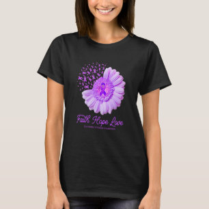 Faith Hope Love Domestic Violence Awareness Flower T-Shirt