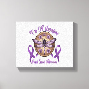 Faith Hope Love Dragonfly Breast Cancer Awareness Canvas Print