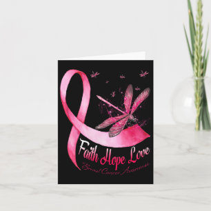 Faith Hope Love Dragonfly Breast Cancer Awareness  Card