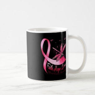 Faith Hope Love Dragonfly Breast Cancer Awareness Coffee Mug