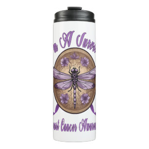 Faith Hope Love Dragonfly Breast Cancer Awareness Thermal Tumbler