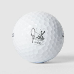 Faith Hope Love Dragonfly Grey Asthma Awareness Golf Balls