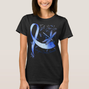 Faith Hope Love Dragonfly Huntington's Disease T-Shirt