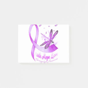 Faith Hope Love Dragonfly Purple Ribbon Fibromyalg Post-it Notes