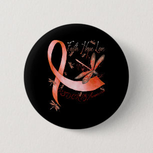 Faith Hope Love Dragonfly RSD CRPS Awareness 6 Cm Round Badge