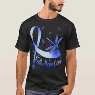 Faith Hope Love Dystonia Awareness Dragonfly T-Shirt