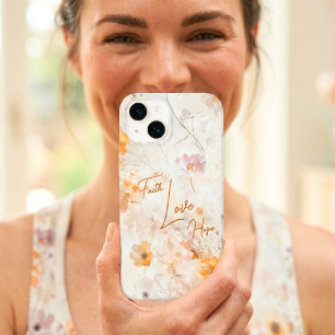 Faith Hope Love Elegant Floral Case-Mate iPhone 14 Case