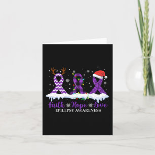 Faith Hope Love Epilepsy Awareness Christmas Ribbo Card