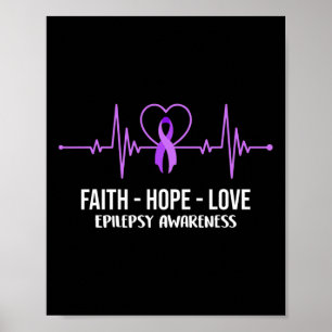 Faith Hope Love Epilepsy Awareness Costume Warrior Poster