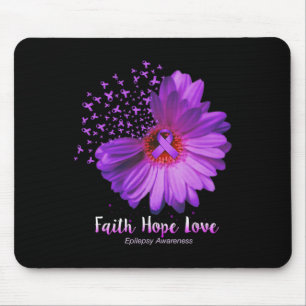 Faith Hope Love Epilepsy Awareness Sunflower Mouse Mat
