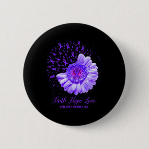 Faith Hope Love Epilepsy Awareness Survivor Fighte 6 Cm Round Badge